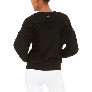 Alo Black Lattice Sweatshirt Size XSmall